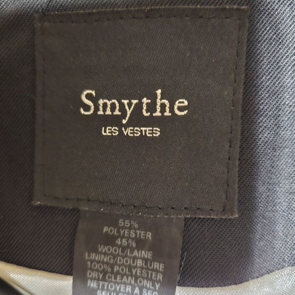 SMYTHE Blazer Designer Jacket Size 4 Small Satin Wool Black Business Casual Work - Picture 6 of 13